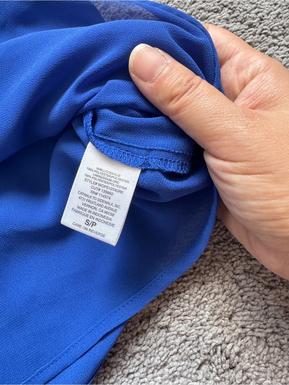 Pleione Sleeveless Blue Shell Top - Picture 5 of 5